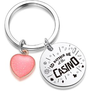 ZNOSVEI Gambler Keychain Boyfriend Keychain Coworkers Bingo Keychain For Cousin Gift For Best Friend Keychain