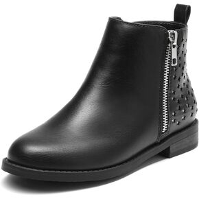 DREAM PAIRS Girls Ankle Boots with Side Zipper Low Heels Toddler/Little Kid/Big Kid