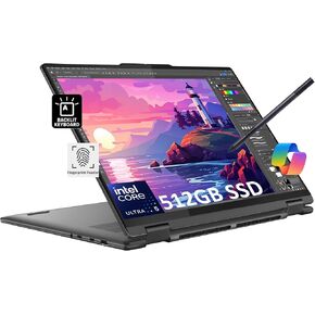 Lenovo Yoga 7 2-in-1 Laptop for Creator, Photographer, Designer (14" FHD+ Touchscreen, AMD Ryzen 7 8840HS, 16GB LPDDR5x RAM, 1TB SSD, Stylus), AI PC, Backlit, FP, FHD Webcam, Win 11 Pro w/AI Copilot