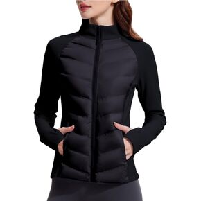 AFZ Womens Lightweight Warm Jacket Running Water Resistant Winter Puffer Jackets with Thumb Hole