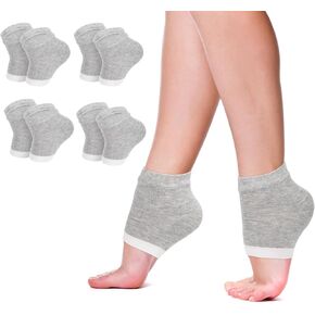 Segbeauty Gel Heel Moisturizing Socks, 8pcs SPA Socks for Women Moisturizing Soften Dry Cracked Feet, 4 Pairs Open Toe Sleeping Foot Sock for Feet Moisture Overnight Foot Care for Men and Women