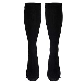 NuVein Men's Compression Socks, 30-40 mmHg Support, Dress Trouser Style, Over Calf Knee High, Black, Large