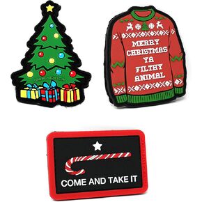 Christmas Hook and Loop PVC Tactical Patch Bundle