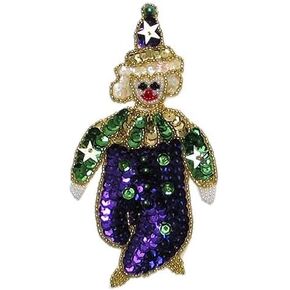 Expo International Mardi Gras Clown Sequin Patch Applique, Multi Colors