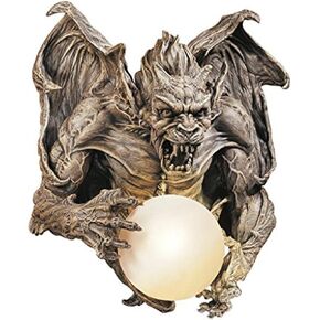 Design Toscano Merciless the Gargoyle Light Sculpture، 17 بوصة، راتينج، لمسة نهائية باللون الرمادي الفحمي (CL3579) in Kuwait