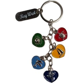 Key West Keychain with Metal Charms Florida Souvenir