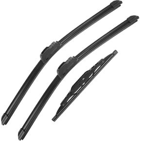 ACROPIX 19" 19" 10" Front Rear Windshield Wiper Blade Set Fit for Jeep Liberty 2002-2007 with J/U Hook - Pack of 3 Black