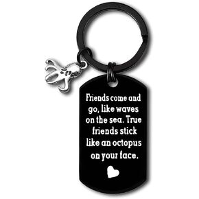 Friendship Keychain Best Friends Gift True Friends Stick Like An Octopus Long Distance Friendship Keychain Birthday Gift for Sister Friends Friendship Jewelry Christmas Graduation Gift for Women Men
