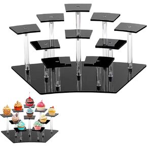 Acrylic Display Stand, Display Stand for Action Figure, 10 Pcs Tier Perfume Organizers and Storage Display Stand, Display Risers for Cupcake Dessert, Conutertop Desktop Display for Figures and Dolls