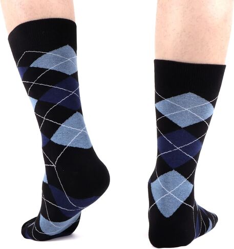 WeciBor Men's Dress Patterned Cotton Fashion Fun Colorful Crew Socks 6 Pack in Kuwait
