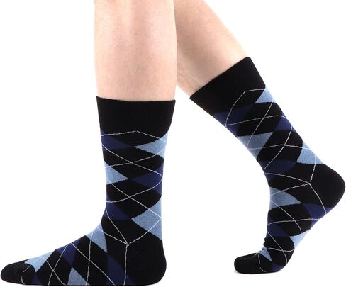 WeciBor Men's Dress Patterned Cotton Fashion Fun Colorful Crew Socks 6 Pack in Kuwait