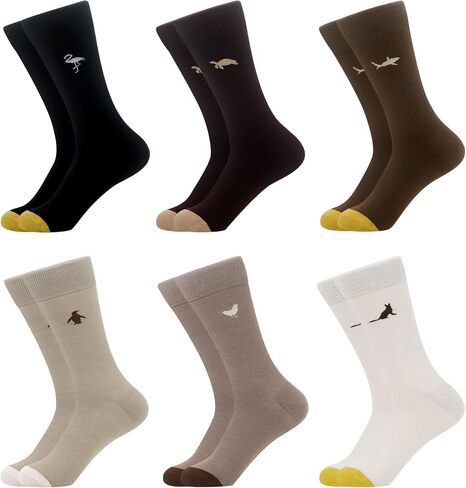 WeciBor Men's Dress Patterned Cotton Fashion Fun Colorful Crew Socks 6 Pack in Kuwait
