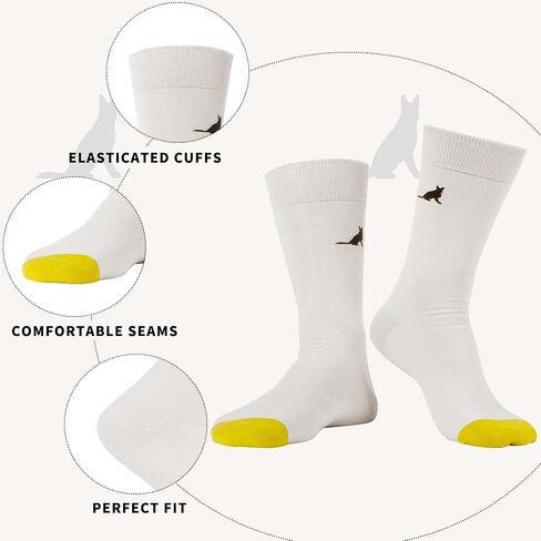WeciBor Men's Dress Patterned Cotton Fashion Fun Colorful Crew Socks 6 Pack in Kuwait