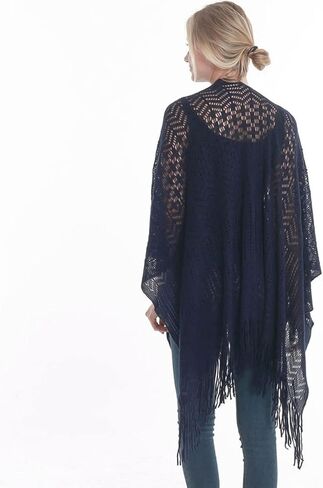 Fomolom Women Swimsuit Crochet Swim Cover Up Bathing Suit Beach Swimwear Knitted Cardigan Shawl Wrap with Fringes in Kuwait