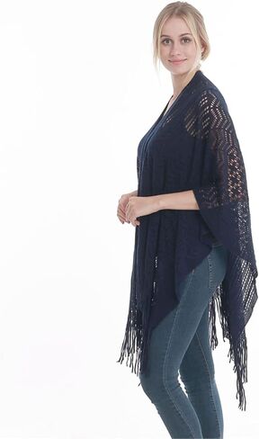 Fomolom Women Swimsuit Crochet Swim Cover Up Bathing Suit Beach Swimwear Knitted Cardigan Shawl Wrap with Fringes in Kuwait