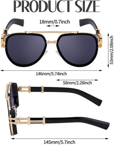 Polarized Aviator Sunglasses UV400 Protection for Men, Women - Vintage Gold Frame, Trendy Shades for Driving, Everyday Wear in Saudi Arabia