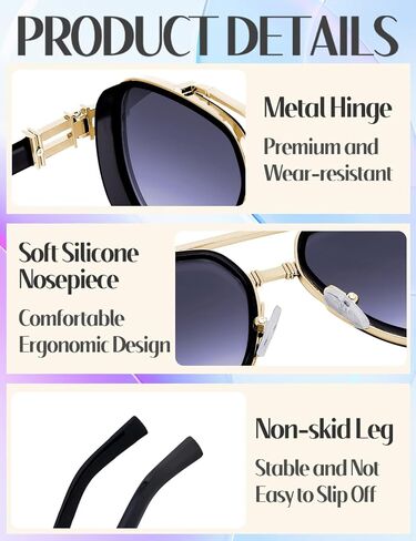 Polarized Aviator Sunglasses UV400 Protection for Men, Women - Vintage Gold Frame, Trendy Shades for Driving, Everyday Wear in Saudi Arabia