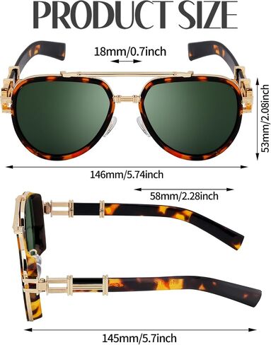Polarized Aviator Sunglasses UV400 Protection for Men, Women - Vintage Gold Frame, Trendy Shades for Driving, Everyday Wear in Saudi Arabia