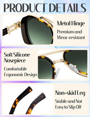 Polarized Aviator Sunglasses UV400 Protection for Men, Women - Vintage Gold Frame, Trendy Shades for Driving, Everyday Wear in Saudi Arabia