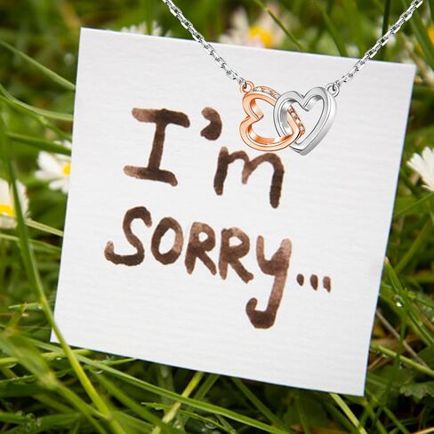 PLITI Sorry Gift Apology Gift Forgiveness Gift I am Truly Sorry Interlocking Heart Necklace For Soulmate in Saudi Arabia