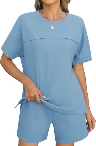 Rapbin Comfy Summer Sets with Pockets Color Block Design Matching 2 Piece Sets with Drawstring Waist in Saudi Arabia