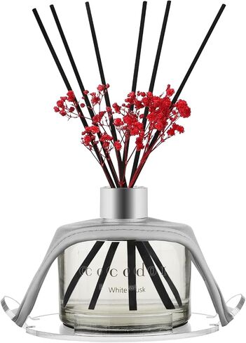 Beautyflier Reed Diffuser Holder, Acrylic Stand Compatible with COCODOR Preserved Flower Reed Diffuser, Acrylic Holder for 6.7oz Fragrance Oil and Frosted Glass Bottle Oil Diffuser for Car, Trucks in Saudi Arabia