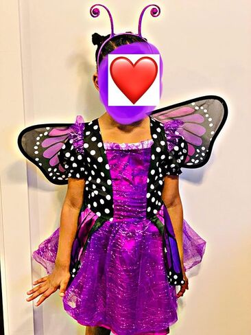 ALVOGIMOR Girls Beautiful Butterfly Costume,Fairy Monarch Butterfly Role Play Costume Including Wing and Headband in Saudi Arabia