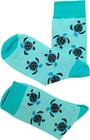 Beach Socks, Vacation Sea Turtle Mismatched Asymmetric Socks Funny Creative Unique Crew Ankle Dress Cute Novelty in Saudi Arabia