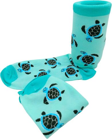 Beach Socks, Vacation Sea Turtle Mismatched Asymmetric Socks Funny Creative Unique Crew Ankle Dress Cute Novelty in Saudi Arabia