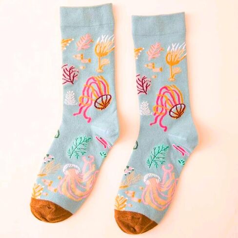 Beach Socks, Vacation Sea Turtle Mismatched Asymmetric Socks Funny Creative Unique Crew Ankle Dress Cute Novelty in Saudi Arabia