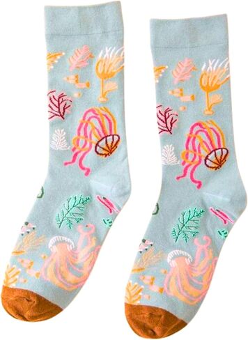 Beach Socks, Vacation Sea Turtle Mismatched Asymmetric Socks Funny Creative Unique Crew Ankle Dress Cute Novelty in Saudi Arabia