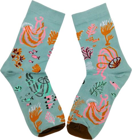 Beach Socks, Vacation Sea Turtle Mismatched Asymmetric Socks Funny Creative Unique Crew Ankle Dress Cute Novelty in Saudi Arabia