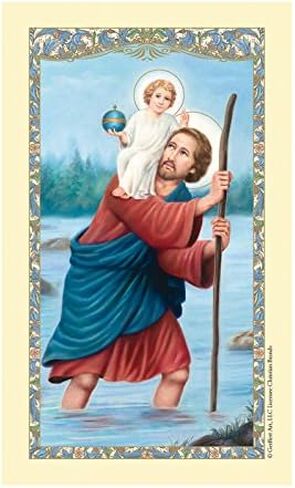Blessed Mother Mary One Decade Auto Glass Blue beads Rosary- Travel Protection RearView Mirror Accessory - Includes St Christipher Prayer Card (Blue Crystal) in Saudi Arabia