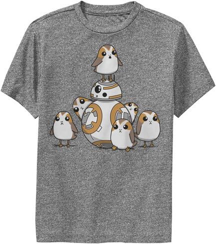 STAR WARS Last Jedi Bb8 and Porgs Boys Short Sleeve Tee Shirt in Kuwait