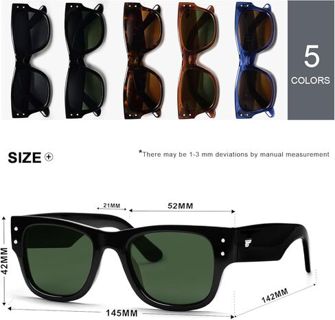 نظارات VANLINKER الكلاسيكية المستقطبة السميكة المربعة للرجال والنساء، ظلال مستقطبة عصرية Gafas De Sol Hombre VL9776 in Kuwait