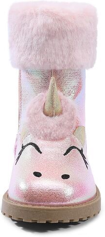 Girls Winter Boots Unicorn Snow Boots for Toddler Girls Side Zipper in Kuwait