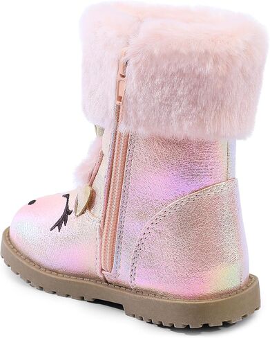 Girls Winter Boots Unicorn Snow Boots for Toddler Girls Side Zipper in Kuwait
