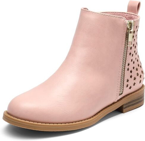 أحذية DREAM PAIRS للفتيات للكاحل مع سحاب جانبي وكعب منخفض للأطفال الصغار/الأطفال الصغار/الأطفال الكبار in Saudi Arabia