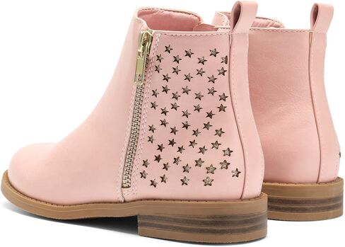 أحذية DREAM PAIRS للفتيات للكاحل مع سحاب جانبي وكعب منخفض للأطفال الصغار/الأطفال الصغار/الأطفال الكبار in Saudi Arabia
