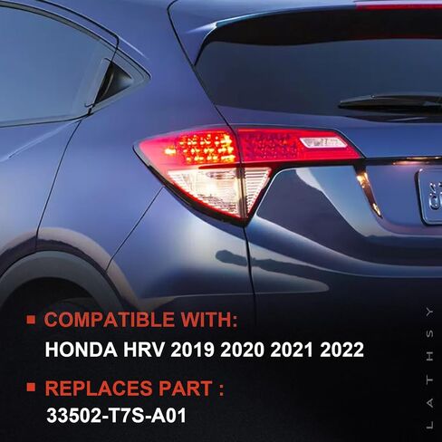 Tail Light Compatible With 2019-2022 Honda HR-V HRV Sedan Outer Right Passenger Side Replace:33502-T7S-A01 in Kuwait