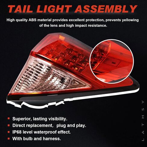 Tail Light Compatible With 2019-2022 Honda HR-V HRV Sedan Outer Right Passenger Side Replace:33502-T7S-A01 in Kuwait