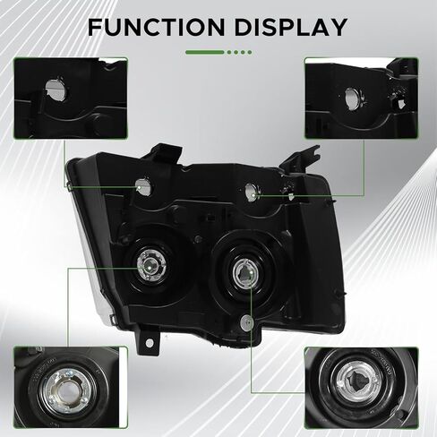 مصابيح هالوجين أمامية متوافقة مع 2007-2014 Chevy Suburban Tahoe/ 2007-2013 Chevy Avalanche مجموعة مصابيح أمامية بديلة من الكروم 20760578 20760579 (جانب السائق والراكب) in Kuwait