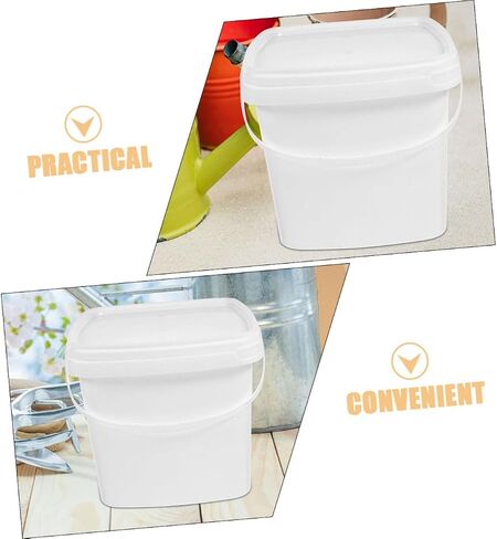 Plastic Bucket with Handle and Lid Reusable Portable Water Bucket for Car Wash Cleaning and Outdoor Use Versatile Dish Basin and Wash Basin Container in Saudi Arabia
