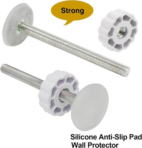 AMORBASE Pet Gates Spindle Rods 8mm(M8) - Replacement Threaded Screw Bolts Hardware Parts Kit Wall Protector for Baby Pressure Mounted Safety Door & Pet Stair Gates (White) - by AMORBASE in Kuwait