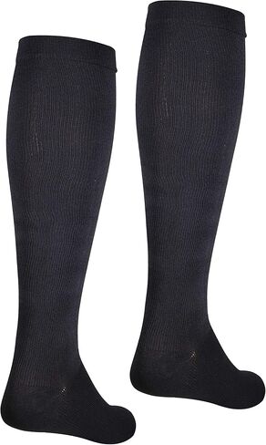 NuVein Men's Compression Socks, 30-40 mmHg Support, Dress Trouser Style, Over Calf Knee High, Black, Large in Kuwait