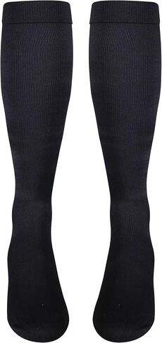 NuVein Men's Compression Socks, 30-40 mmHg Support, Dress Trouser Style, Over Calf Knee High, Black, Large in Kuwait