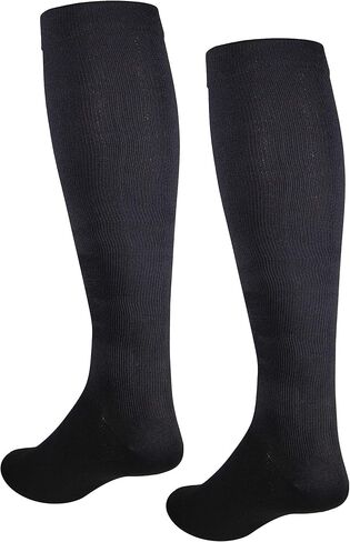 NuVein Men's Compression Socks, 30-40 mmHg Support, Dress Trouser Style, Over Calf Knee High, Black, Large in Kuwait