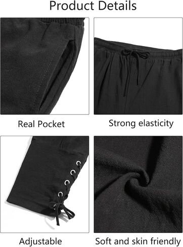 11 Pcs Adult Pirate Costume Men Renaissance Medieval Shirt Ankle Banded Pants with Viking Accessories Beard Arm Guard in Saudi Arabia