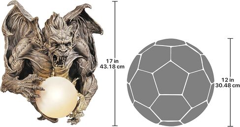 Design Toscano Merciless the Gargoyle Light Sculpture، 17 بوصة، راتينج، لمسة نهائية باللون الرمادي الفحمي (CL3579) in Kuwait