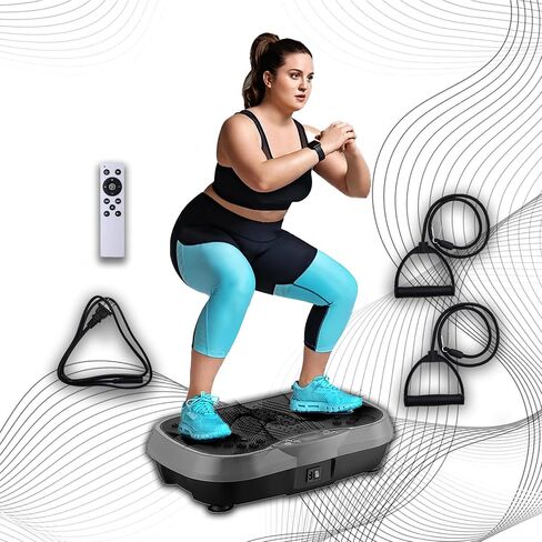 WANKO Vibration Plate Exercise Machine - Shake Plate Vibration Platform with 2 Pull Ropes - Lymphatic Drainage Machine for Shaping, Wellness, Recovery, and Weight Loss for Men and Women in Saudi Arabia